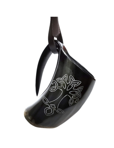 Medieval Viking tankard with strap,...