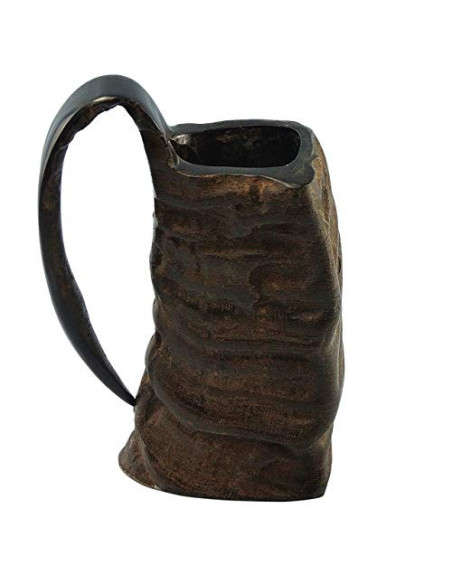 Medieval horn drinking jug with pouch
