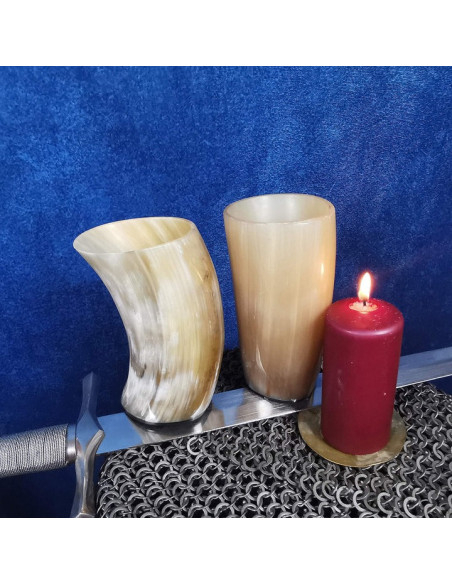 Set of 2 Viking horn drinking glasses