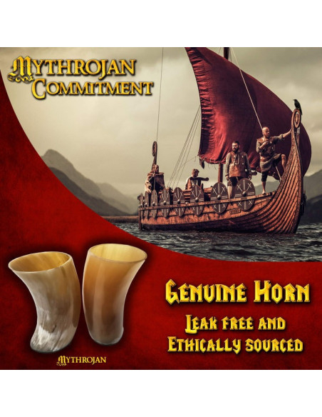 Set of 2 Viking horn drinking glasses