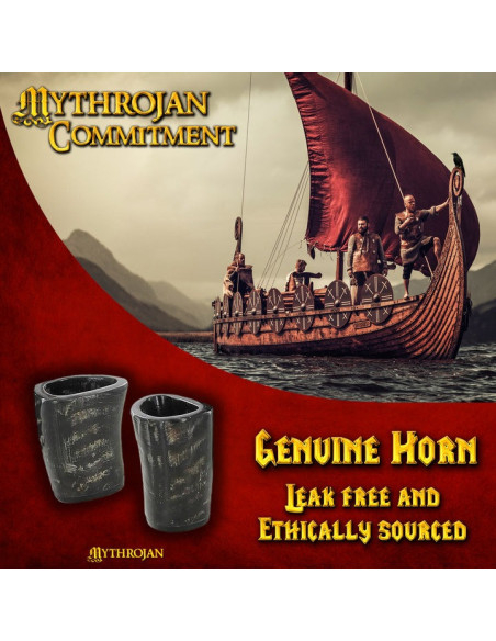 Set of 2 Viking Buffalo Horn Drinking...