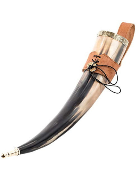 Viking drinking horn with brown...