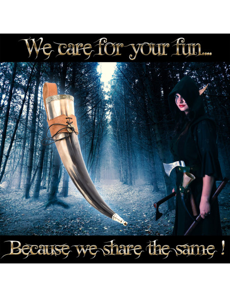 Viking drinking horn with brown...
