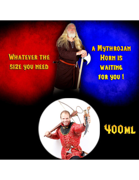 Viking drinking horn with brown...