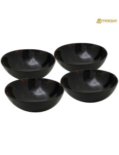 Set of 4 medieval horn bowls (12.7 x 4.5 cm.)