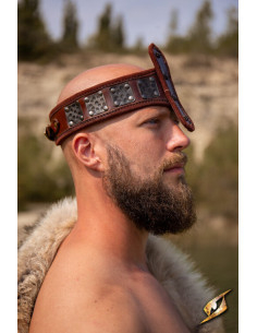 Force headband, with nose guard, dark brown 2