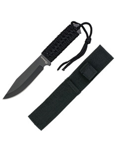 Albainox Black Army Tactical Knife, 11 cm blade.