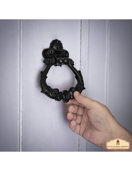 Medieval iron door knocker antique...