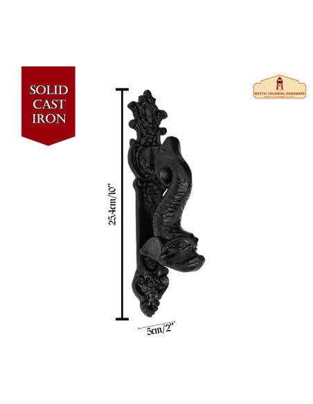 Medieval iron knocker in antique...