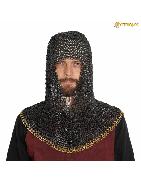 Brass-edged chainmail hauberk (9 mm.)