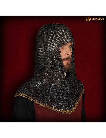 Brass-edged chainmail hauberk (9 mm.)