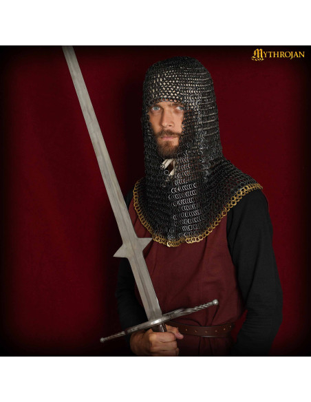 Brass-edged chainmail hauberk (9 mm.)