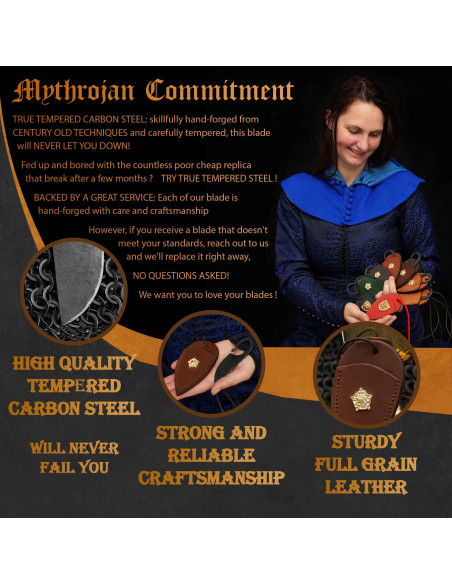 Hand-forged Celtic knife brown...