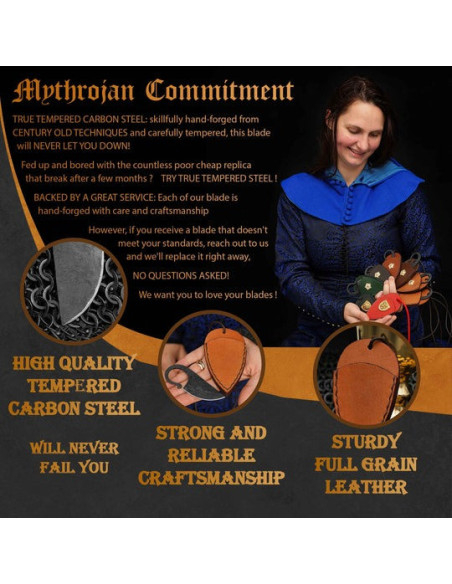 Hand-forged Celtic knife basic brown...