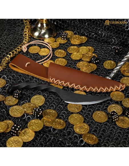 Medieval knife with twisted handle...