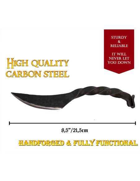 Medieval knife with twisted handle...