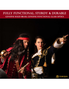 Pirate telescope in brass with wooden box (23 cm.) 2