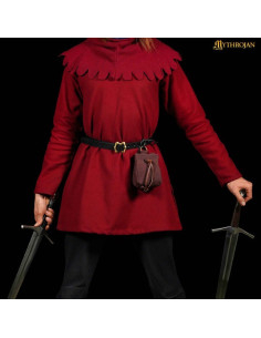 Brown belt pouch with cord 2