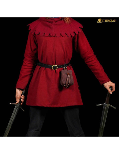 Brown belt pouch with cord Brown belt pouch with cord