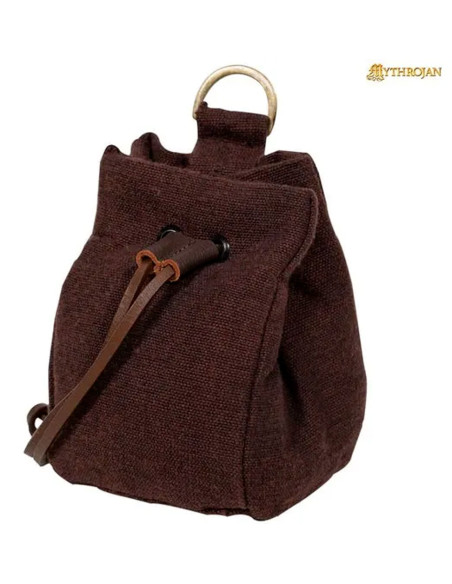 Brown belt pouch with cord Brown belt pouch with cord