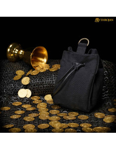 Belt pouch with cord, black 2