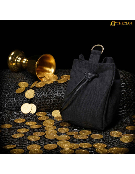 Belt pouch with cord, black