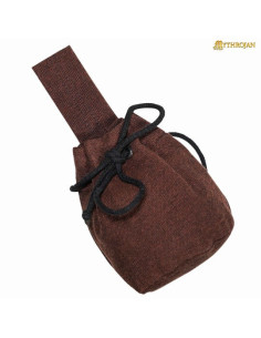 Medieval alms bag to hang with rope (15.2 x 12.7 cm)