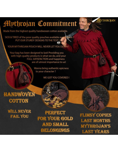 Medieval alms bag to hang with rope...