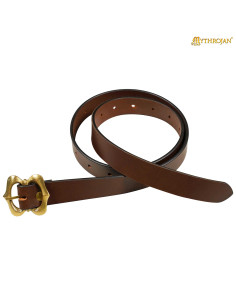 Renaissance Medieval Belt in leather, brown color