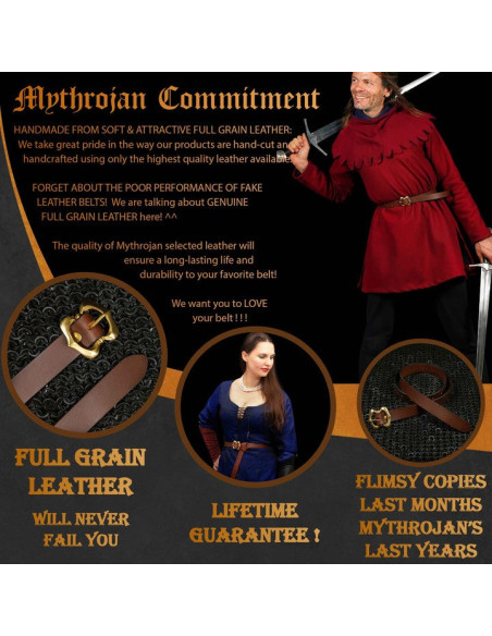 Renaissance Medieval Belt in leather,...