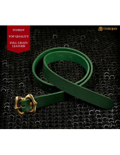 Renaissance Medieval Belt in Leather, Green 2