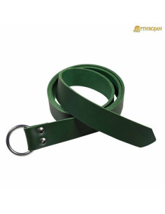 Viking belt with round buckle, green color (101 cm.)