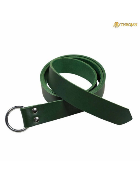 Viking belt with round buckle, green...