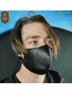 Leather Face Mask for Cosplay, Black 2