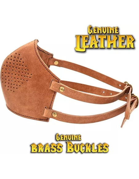 Brown leather facial mask for Cosplay