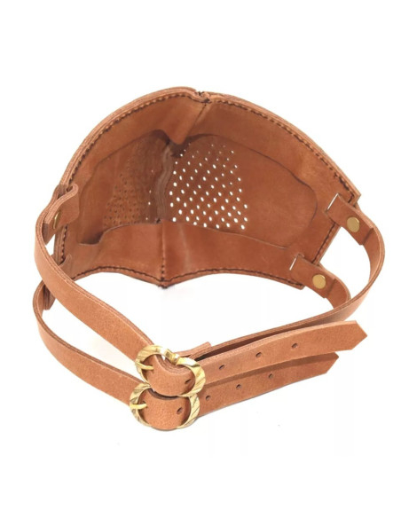 Brown leather facial mask for Cosplay