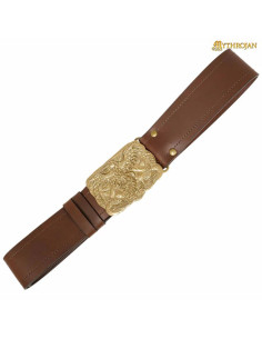 Viking belt simple strap brass buckle Odin's Raven