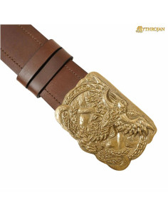 Viking belt simple strap brass buckle Odin's Raven 2