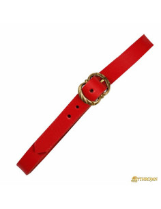 Medieval leather belt for cups, red