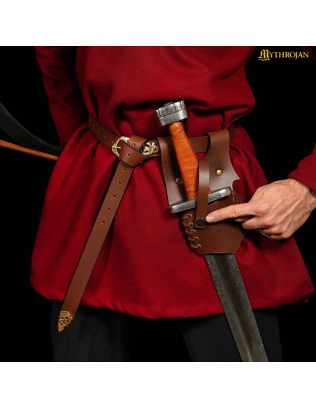 Medieval leather scabbard for hanging...