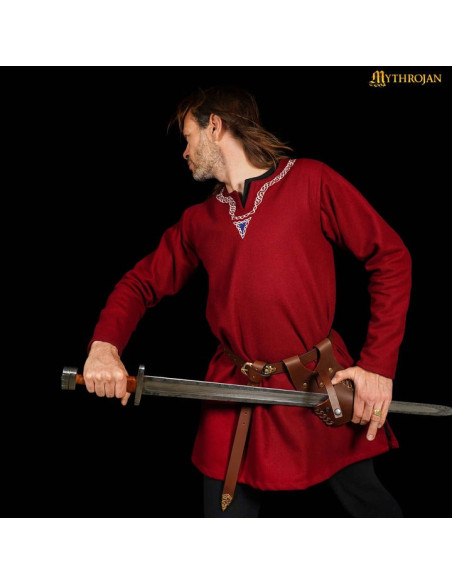 Medieval leather scabbard for hanging...