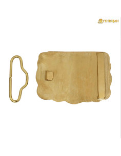 Viking brass buckle for belts with Odin's Raven design 2