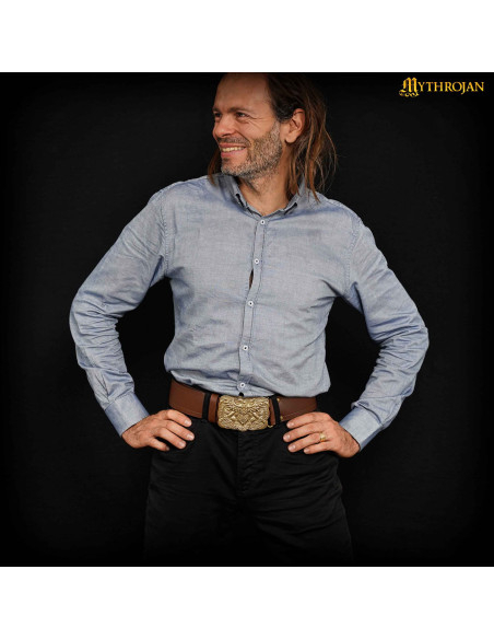 Viking brass buckle for belts with...