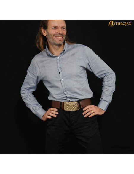 Viking brass buckle for belts with...