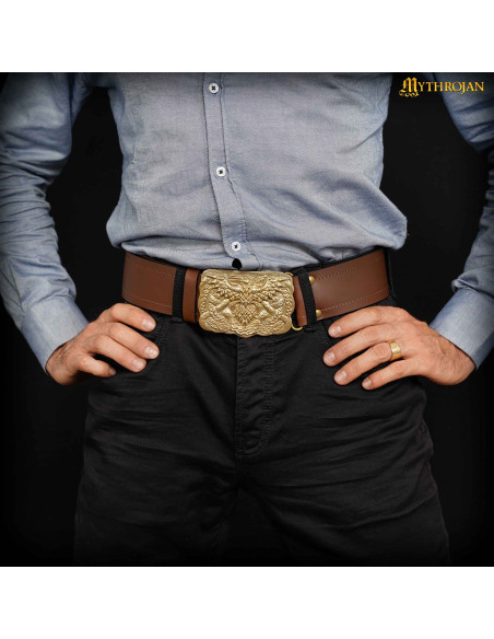 Viking brass buckle for belts with...