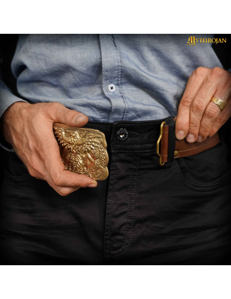 Viking brass buckle for belts with...