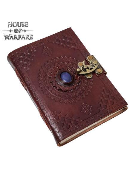 Medieval diary in embossed leather...