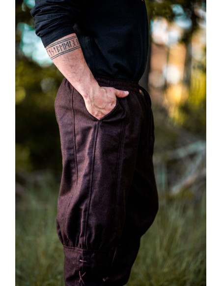 Viking trousers in brown wool