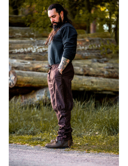 Viking trousers in brown wool
