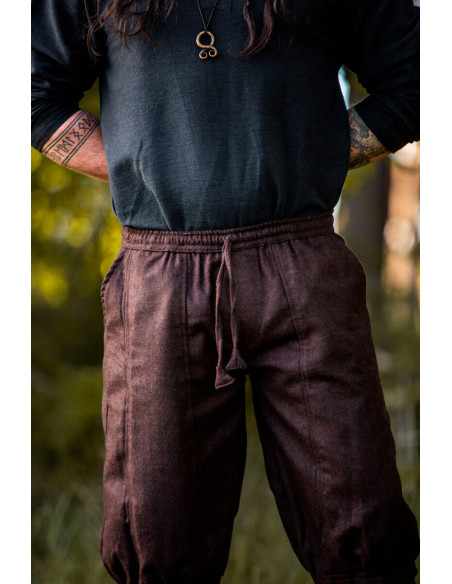 Viking trousers in brown wool